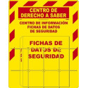 NMC RTK84SP Right To Know Center (Spanish), 20" x 16", 1 Basket, Red On Yellow