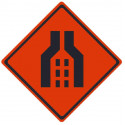 NMC RU Double Merge, Traffic Roll-Up Sign