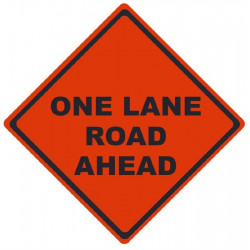 NMC RU One Lane Road Ahead, Traffic Roll-Up Sign