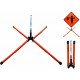NMC RUSTAND Springless Stand For 36" & 48" Roll Up Signs, Steel Legs