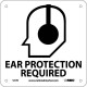 NMC S17 Ear Protection Required Sign w/ Graphic, 7" x 7"