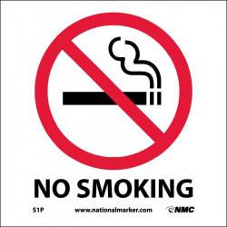 NMC S1 No Smoking Sign w/Graphic, 7" x 7"