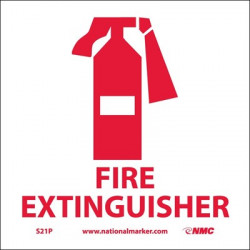 NMC S21 Fire Extinguisher Sign w/ Graphic, 7" x 7"