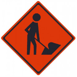 NMC RU Workers Ahead, Traffic Roll-Up Sign, (Graphic)
