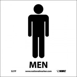 NMC S27 Men Sign w/ Graphic, 7" x 7"