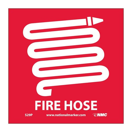 NMC S29 Fire Hose Sign w/Graphic, 7" x 7"