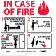 NMC S35 In Case Of Fire, Instructions For Hospital Sign w/ Graphic, 7" x 7"