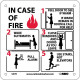 NMC S37 Hotel Motel Fire Emergency Instructions Sign w/Graphic, 7" x 7"