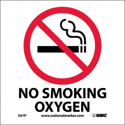 NMC S41 No Smoking Oxygen Sign w/ Graphic, 7" x 7"