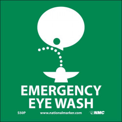 NMC S50 Emergency Eye Sign w/ Graphic, 7" x 7"