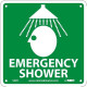 NMC S54 Emergency Shower Sign w/ Graphic, 7" x 7"