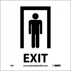 NMC S5 Exit Sign w/Graphic, 7" x 7"