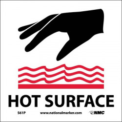 NMC S61 Hot Surface Sign w/ Graphic, 7" x 7"