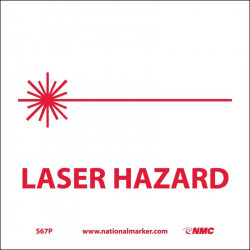 NMC S67 Laser Hazard Sign w/Graphic, 7" x 7"