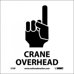 NMC S70 Crane Overhead Sign w/Graphic, 7" x 7"