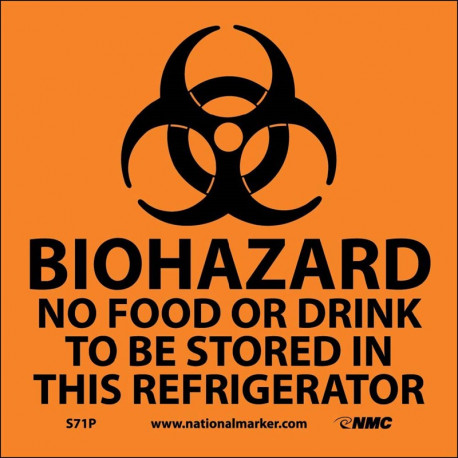NMC S71 Biohazard Sign w/Graphic, 7" x 7"