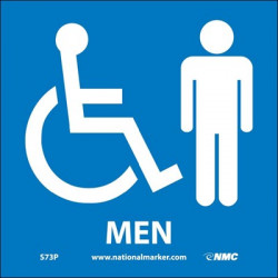 NMC S73 Men Sign w/ Graphic, 7" x 7"