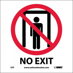 NMC S7 No Exit Sign w/Graphic, 7" x 7"