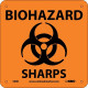 NMC S90 Biohazard Sharps Sign w/Graphic, 7" x 7"
