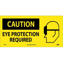 NMC SA101 Caution, Eye Protection Required Sign w/Graphic, 7" x 17"