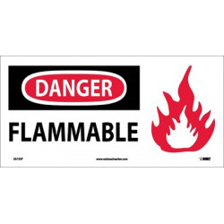 NMC SA103 Danger, Flammable Sign w/Graphic, 7" x 17"