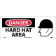 NMC SA104 Danger, Hard Hat Area Sign w/ Graphic, 7" x 17"