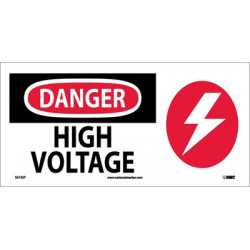 NMC SA105 Danger, High Voltage Sign w/Graphic, 7" x 17"