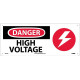 NMC SA105 Danger, High Voltage Sign w/Graphic, 7" x 17"