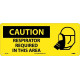 NMC SA114 Caution, Respirator Required In This Area Sign w/ Graphic, 7" x 17"