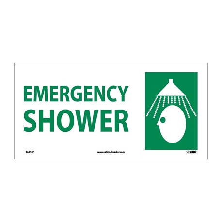 NMC SA116 Emergency Shower Sign w/Graphic, 7" x 17"