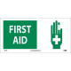 NMC SA119 First Aid Sign w/ Graphic, 7" x 17"