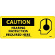 NMC SA118 Caution, Hearing Protection Required Here Sign w/ Graphic, 7" x 17"