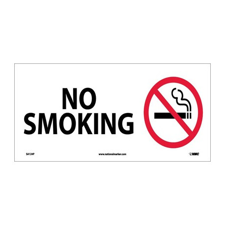 NMC SA124 No Smoking Sign w/Graphic, 7" x 17"