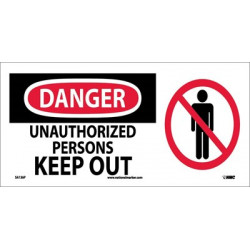 NMC SA136 Danger, Unauthorized Persons Keep Out Sign w/ Graphic, 7" x 17"