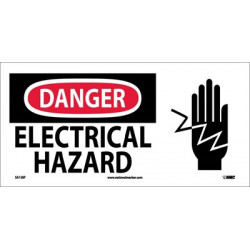NMC SA158 Danger, Electrical Hazard Sign w/Graphic, 7" x 17"