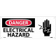 NMC SA158 Danger, Electrical Hazard Sign w/Graphic, 7" x 17"