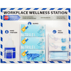 NMC SB08 Workplace Wellness Station (Sanitizer, Gloves, Masks)
