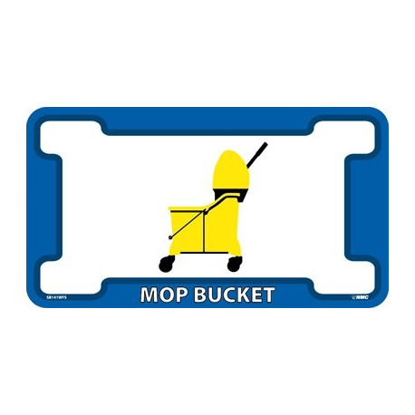 NMC SB14 Mop Bucket, Floor Sign, 10" x 20", Non-Skid Smooth Adhesive Backed Vinyl