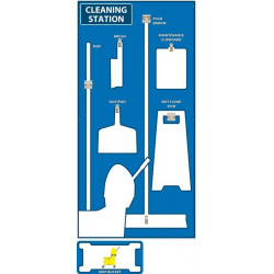 NMC SB14 Cleaning Station Shadow Board, Board Only, 72" x 36"