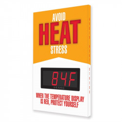 NMC SCK70 Digital Temperature Display Sign: Avoid Heat Stress, Aluminum Face