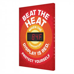NMC SCK70 Digital Temperature Display Sign: Beat The Heat, Aluminum Face