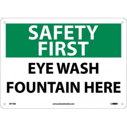 NMC SF17 Safety First, Eye Wash Fountain Here Sign