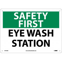 NMC SF181 Safety First, Eye Wash Station Sign, 10" x 14"