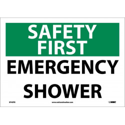 NMC SF43 Safety First, Emergency Shower Sign, 10" x 14"