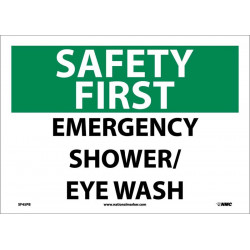 NMC SF45 Safety First, Emergency Shower/Eye Wash Sign