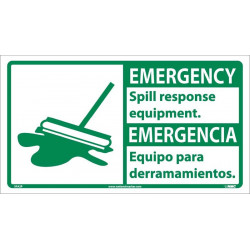 NMC SFA2 Emergency, Spill Response Equipment Sign - Bilingual, 10" x 18"