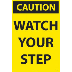NMC SFS103 Caution, Watch Your Step Sign, 36" x 24"