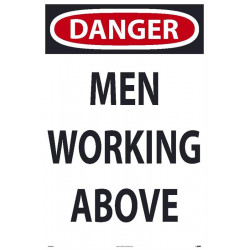 NMC SFS104 Danger, Men Working Above Sign, 36" x 24"