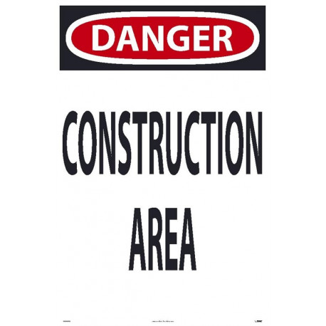 NMC SFS105 Danger, Construction Area Sign, 36" x 24"