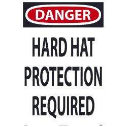 NMC SFS109 Danger, Hard Hat Protection Required Sign, 36" x 24"